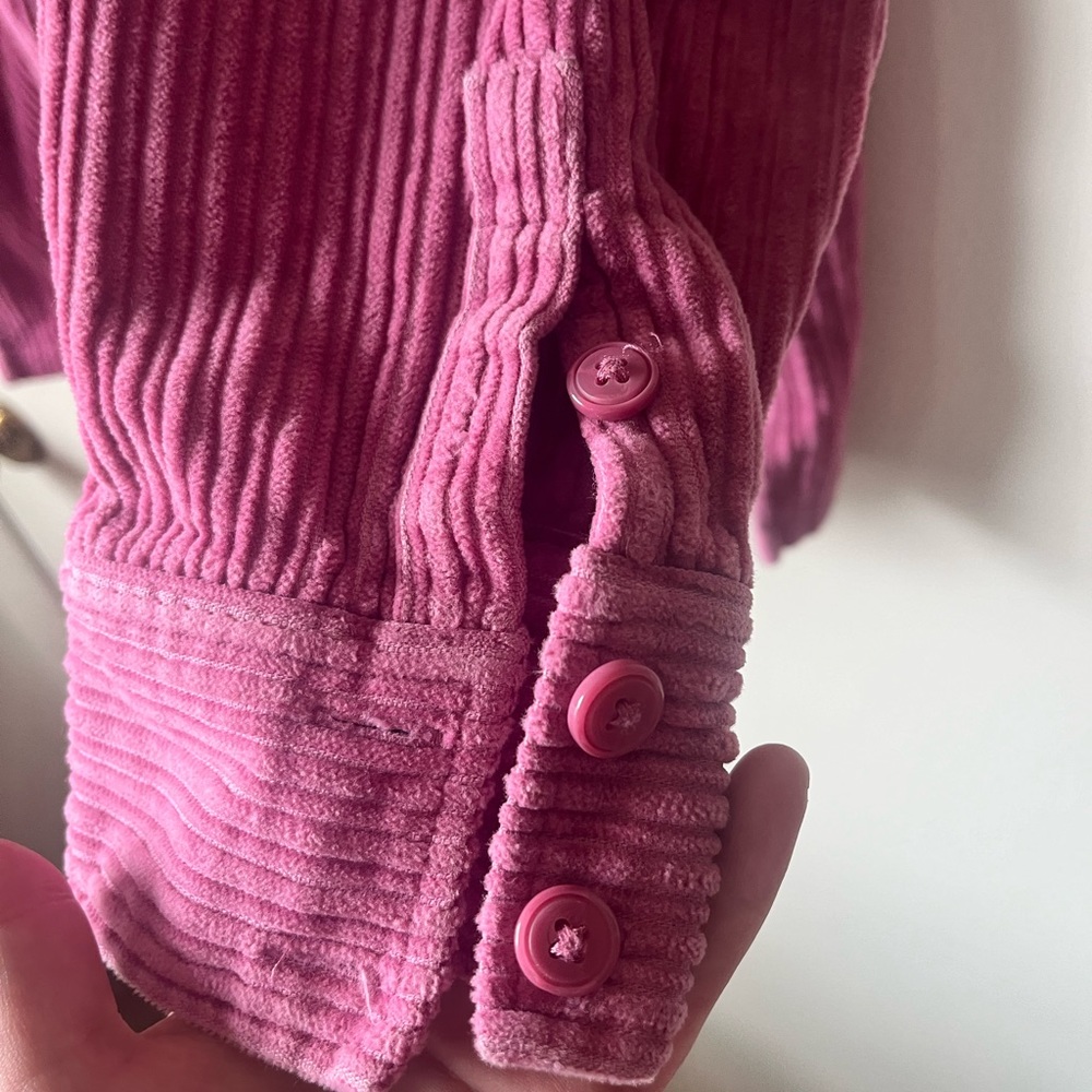 Vintage Croft and Barrow Women’s Oversized Corduroy Shacket Shirt Jacket Pink XL - Picture 4 of 6